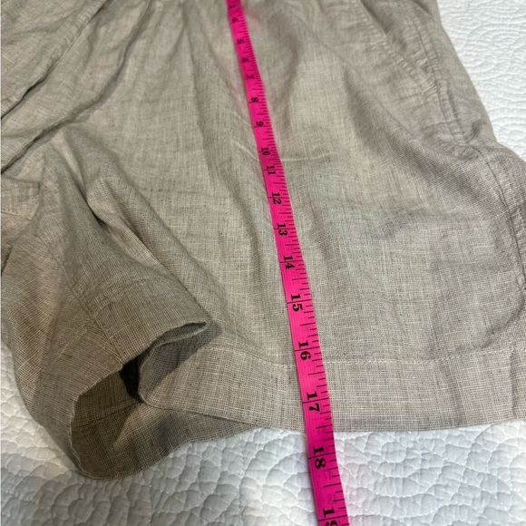 Abercrombie & Fitch Tan Flat Front Summer Shorts cotton and linen blend - Picture 12 of 12